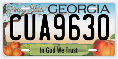 GA license plate CUA9630