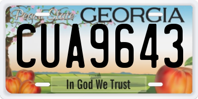 GA license plate CUA9643