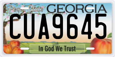 GA license plate CUA9645