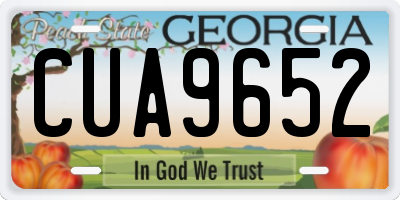 GA license plate CUA9652