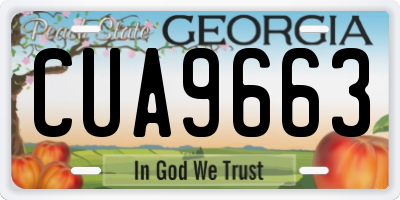 GA license plate CUA9663