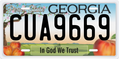 GA license plate CUA9669