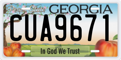 GA license plate CUA9671