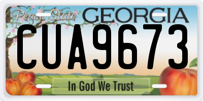 GA license plate CUA9673