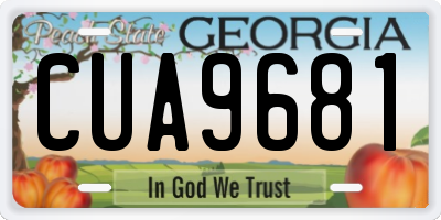 GA license plate CUA9681