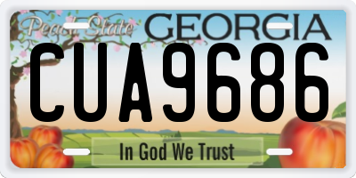 GA license plate CUA9686