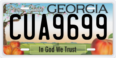 GA license plate CUA9699