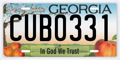 GA license plate CUB0331