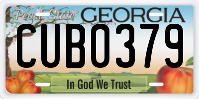 GA license plate CUB0379
