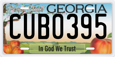 GA license plate CUB0395
