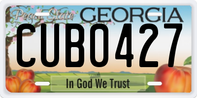 GA license plate CUB0427