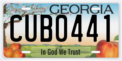 GA license plate CUB0441