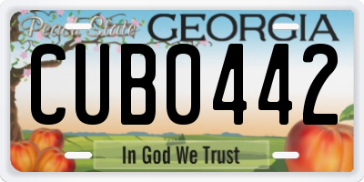 GA license plate CUB0442