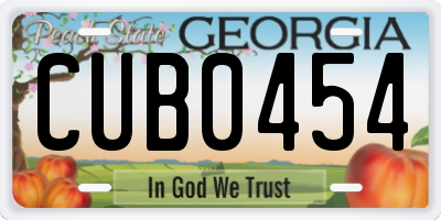GA license plate CUB0454