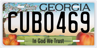 GA license plate CUB0469