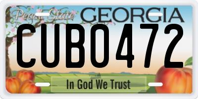 GA license plate CUB0472