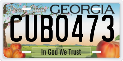GA license plate CUB0473