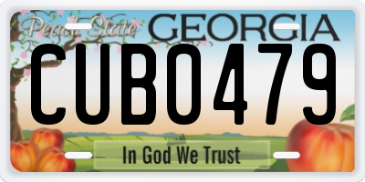 GA license plate CUB0479