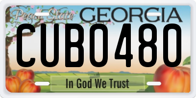 GA license plate CUB0480