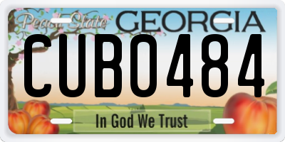 GA license plate CUB0484