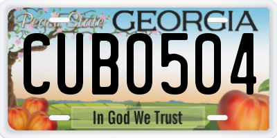 GA license plate CUB0504