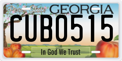 GA license plate CUB0515
