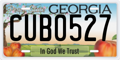 GA license plate CUB0527