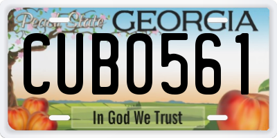 GA license plate CUB0561
