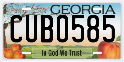 GA license plate CUB0585
