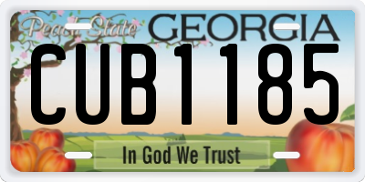 GA license plate CUB1185
