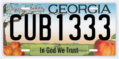 GA license plate CUB1333