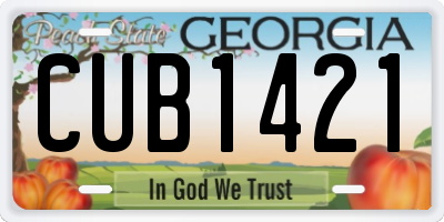 GA license plate CUB1421