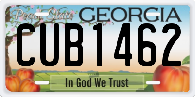 GA license plate CUB1462