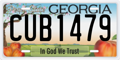 GA license plate CUB1479