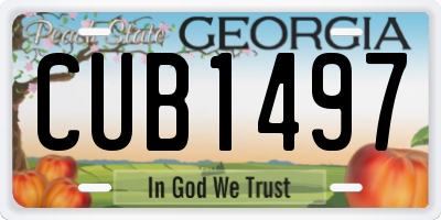 GA license plate CUB1497