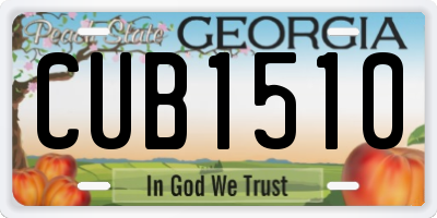 GA license plate CUB1510