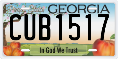 GA license plate CUB1517
