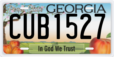 GA license plate CUB1527