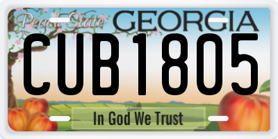 GA license plate CUB1805