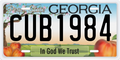 GA license plate CUB1984