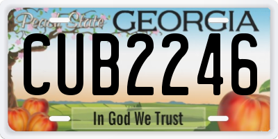 GA license plate CUB2246