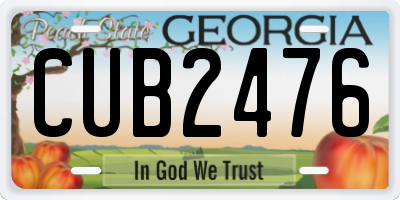 GA license plate CUB2476