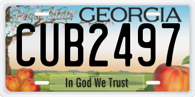 GA license plate CUB2497