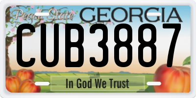 GA license plate CUB3887