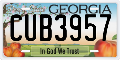 GA license plate CUB3957