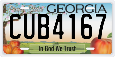 GA license plate CUB4167