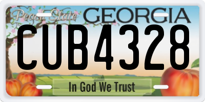 GA license plate CUB4328