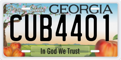 GA license plate CUB4401