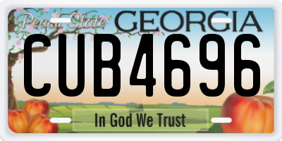 GA license plate CUB4696
