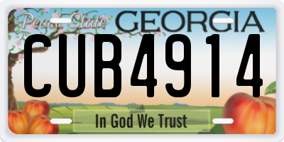 GA license plate CUB4914